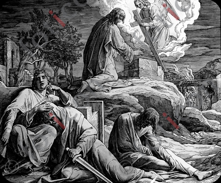 Jesus im Garten Gethsemane | Jesus in the Garden  (foticon-simon-043-sw-041.jpg)